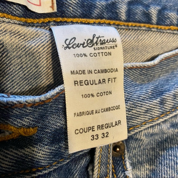 Vintage Levi Strauss Signature W33 Regular Fit Light Jean Naturally Distressed - Picture 5 of 9
